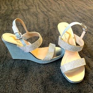 Silver Wedge Heels